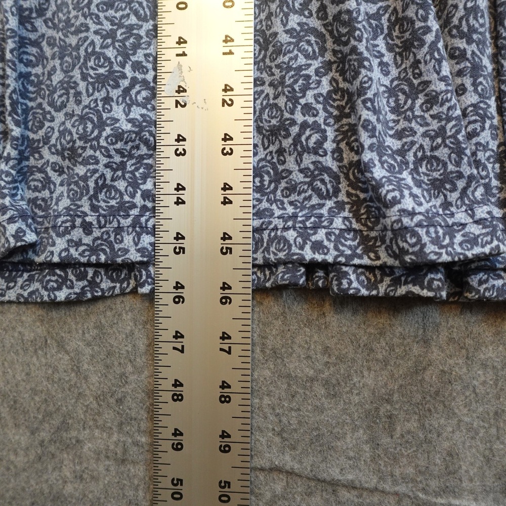 Vintage LL Bean Dress Women 12 Blue Floral Midi Long Sleeve Knit Made in USA - Picture 8 of 10